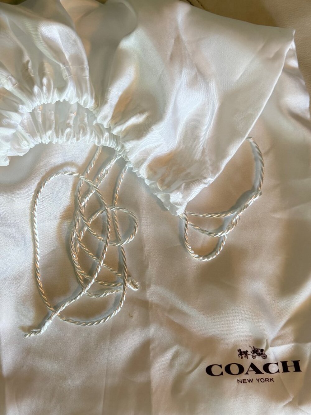 COACH Extra Large White Satin Dust Bag 23x19 Replacement Handbag Cover